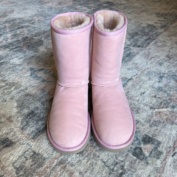 Women's Pink UGG Boots Classic Short Suede Very RARE Color - Picture 5 of 16